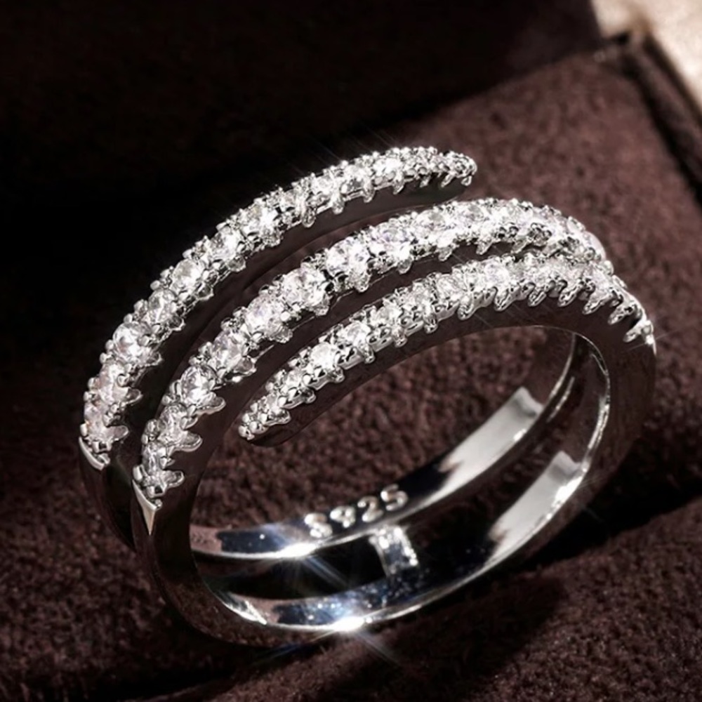 Sterling silver multi rows ring - Picture 2 of 5